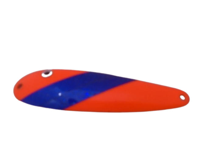 fishing SPOON orange/blue TROLLING WALLEYE SALMON RAINBOW TROUT LURE eye Detroit