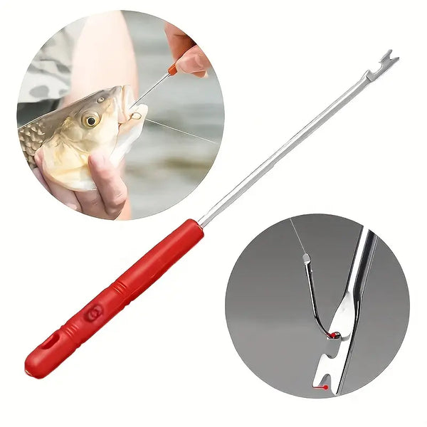 Quick-Release Double fish Hook Remover: Safe, Painless Extraction fishing green