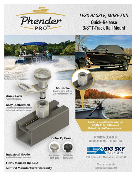 Big Sky Phender Pro ⅜” PHENDER PRO T-TRACK SET, CLEAR / BSPA-1332