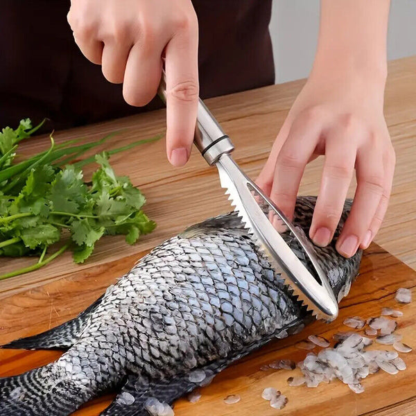 1pc Stainless Steel Fish Scaler - Perfect For Cleaning Fish & Scrapping Scale